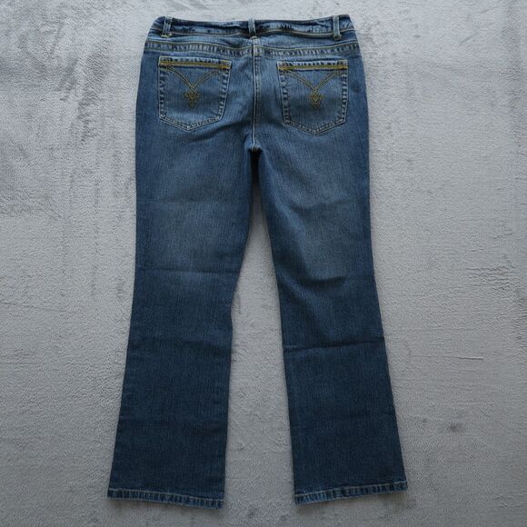 International Concepts Jeans Women's 10P Blue Mid-Rise Bootcut Denim 29" Inseam - Picture 10 of 15